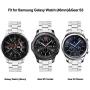 V-MORO Metal Strap Compatible with Galaxy Watch 46mm Bands/Gear S3 Classic/Frontier Band with Clips No Gaps Solid Stainless Steel Bracelet for Samsung Galaxy Watch 46mm R800/Gear S3 Smartwatch Silver
