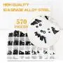 VIGRUE M3 M4 M5 Alloy Steel Hex Socket Button Head Cap Nuts Flat Washers Kit Black Screw Assortment(570 PCS) VIGRUE M3 M4 M5 Alloy Steel Hex Socket Button Head Cap Nuts Flat Washers Kit Black Screw Assortment(570 PCS)