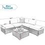 PHI VILLA Outdoor Rattan Sectional Sofa- Patio Wicker Furniture Set (6-Piece 3)