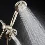 AquaDance Brushed Nickel Premium High Pressure 48-setting 3-Way Combo for The Best of Both Worlds – Enjoy Luxurious 6-setting Rain Shower Head and 6-Setting Hand Held Shower Separately or Together