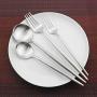 Gugrida Luxury Flatware, Royal 5 Piece Matte White Handle 18/10 Stainless Steel Tableware Sets for 1 Including Forks Spoons Knives, Camping Silverware Travel Utensils Set Cutlery (Full Silver)