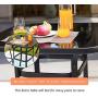 LOKATSE HOME Outdoor Bistro Bar Height Table Metal Frame Square Tempered Furniture Glass Top All Weather for Patio