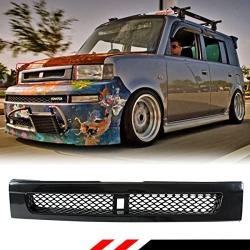 Fits for 2004-07 Scion XB Glossy Black JDM BB Style Front Hood ABS Grill Grille W/Metal Mesh