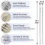 HaSteeL 22 Packs Kabob Skewers for Grilling, 15.7” Flat Metal Kabob Sticks with Storage Bag, Reusable 20Pcs Stainless Steel Long Skewers & 1 Basting Brush for Shish Kabobs, Meat, Vegetable, Shrimp