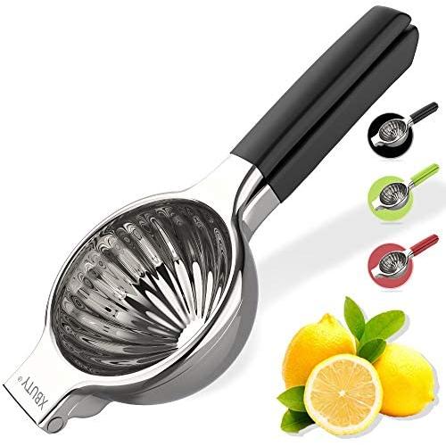Lemon Squeezer Stainless Steel with Silicone Handles Manual Juicer, Premium Quality Heavy Duty Solid Metal Squeezer Bowl - Large lemon juicer and Lime Squeezer Stainless Steel