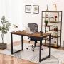 HOOBRO Computer Desk, Home Office Writing Desk, 47.2 x 23.6 x 29.9 Inch Industrial Simple Style PC Laptop Study Table in Living Room, Bedroom, Sturdy Metal Frame, Easy Assembly, Rustic Brown BF58DN01