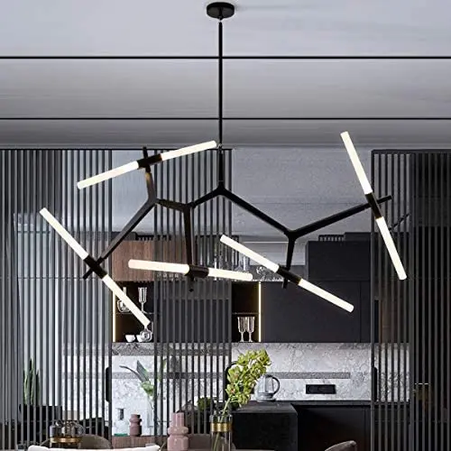 Weesalife Sputnik Modern Chandelier 10-Lights with Frosted Glass Shade, Pendant Lighting Fixture, Matte Black & Industrial Retro Style, for Dining Room, Living Room, Kitchen Island, Hotel, Farmhouse Weesalife Sputnik Modern Chandelier 10-Lights with Frosted Glass Shade, Pendant Lighting Fixture, Matte Black & Industrial Retro Style, for Dining Room, Living Room, Kitchen Island, Hotel, Farmhouse