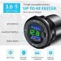 2-Pack Quick Charger 3.0 Dual USB Car Charger Socket with Voltmeter & Switch, Metal Waterproof 36W 12V Power Outlet Fast Charger for Car Boat Marine ATV Truck and More (Green) 2-Pack Quick Charger 3.0 Dual USB Car Charger Socket with Voltmeter & Switch, Metal Waterproof 36W 12V Power Outlet Fast Charger for Car Boat Marine ATV Truck and More (Green)