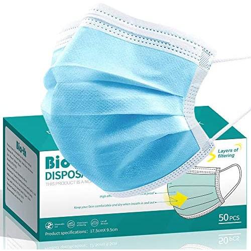 Face Masks, Disposable Face Masks, Breathable Face Mask, Dust Masks 50 Pack
