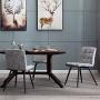Duhome Dining Chairs Reception Chairs, Accent Living Room Chairs Fabric with Black Metal Legs for Living Room/Kitchen/Vanity Set of 4 Grey
