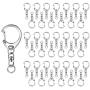 50 Pcs Key Ring with Chain, Maveek Silvery D Snap Hook Split Keychain Parts, Metal Key Ring Hardware with 8mm Open Jump Ring and Connector, Make Your Own Key Ring