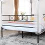 VECELO Metal Canopy Netting Bed Frame, Strong Firm Support & Easy Set up Structure/No Box Spring Needed (Black, Queen)