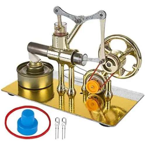Yamix Stirling Engine Kit, DIY Single Cylinder Balance Stirling Engine Model Science Experiment Kit Education Toy with All-Metal Base Yamix Stirling Engine Kit, DIY Single Cylinder Balance Stirling Engine Model Science Experiment Kit Education Toy with All-Metal Base