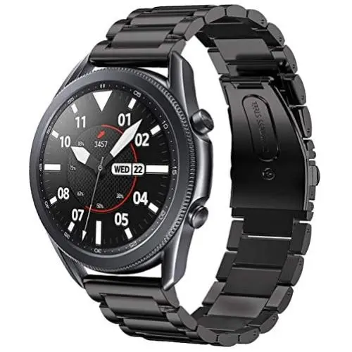 Shangpule Compatible for Samsung Galaxy Watch 3 45mm Bands / Gear S3 Band / Galaxy Watch 46mm Bands, 22mm Stainless Steel Metal Replacement Strap Bracelet Compatible Samsung Gear S3 Classic and S3 Frontier Smartwatch (Black) Shangpule Compatible for Samsung Galaxy Watch 3 45mm Bands / Gear S3 Band / Galaxy Watch 46mm Bands, 22mm Stainless Steel Metal Replacement Strap Bracelet Compatible Samsung Gear S3 Classic and S3 Frontier Smartwatch (Black)