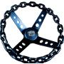 11'' Black Chain Steering Wheel 4-Spoke with Engraved Horn Button-3 Hole