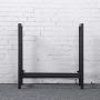 MBQQ Industrial Rustic 24'' Firewood Log Rack for Home Fire Place Decoration,Indoor Outdoor Wrought Iron Firewood Holders,Lumber Storage Stacking,Metal Firewood Racks,Black