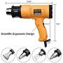 SEEKONE Heat Gun 1800W Heavy Duty Hot Air Gun Kit Variable Temperature Control with 2-Temp Settings 4 Nozzles 122℉~1202℉（50℃- 650℃）with Overload Protection for Crafts, Shrinking PVC, Stripping Paint