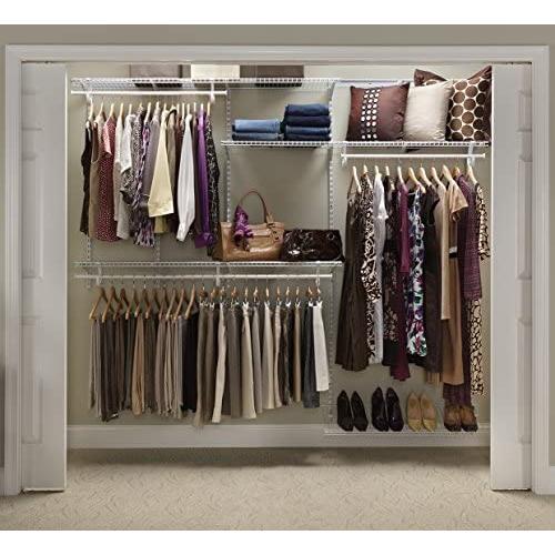 ClosetMaid 22875 ShelfTrack 5ft. to 8ft. Adjustable Closet Organizer Kit, White