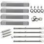 Hisencn BBQ Repair Kit Pipe Burner Tube, Heat Plate Tent Shield, Carry Over Crossover Tube, Igniter Replacement Repair kit for Charbroil 4 Burner 463241113, 463449914 Gas Grill Models