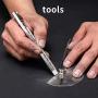 Soapstone Holde Set r with Flat Round Set/Mark White Clear and Removable Markings on steels,Professional Quality Soapstone Pens for Welding and Welders, Aluminum, and Cast Iron