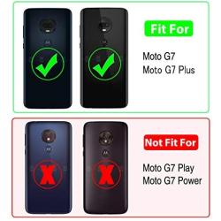 Moto G7 Case, Moto G7 Plus Case with HD Screen Protector, Gritup 360 Degree Rotating Metal Ring Holder Kickstand Armor Anti-Scratch Bracket Cover Phone Case for Motorola Moto G7 Purple