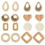 SUNNYCLUE 16pcs Handmade Rattan Woven Reed Cane Charms Connector Pendants Linking Rings Geometric Round Oval Bohemian Lightweight Circle for Straw Wicker Braid Earrings Jewelry Making NO Hole SUNNYCLUE 16pcs Handmade Rattan Woven Reed Cane Charms Connector Pendants Linking Rings Geometric Round Oval Bohemian Lightweight Circle for Straw Wicker Braid Earrings Jewelry Making NO Hole