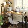 Rolanstar Computer Desk L Shaped 47'', Corner Desk with Shelves, Home Office Desk with 4-Tier Storage Bookshelf, Study Writing Table, Workstation, Stable Metal Frame, Rustic Brown Rolanstar Computer Desk L Shaped 47'', Corner Desk with Shelves, Home Office Desk with 4-Tier Storage Bookshelf, Study Writing Table, Workstation, Stable Metal Frame, Rustic Brown