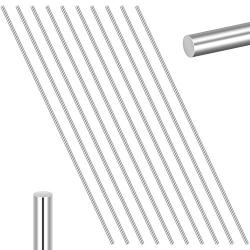 Favordrory 10 Pieces 304 Stainless Steel 2mm x 150mm Model Straight Metal Round Shaft Rods, Lathe Bar Stock for Toy Car Helicopter Airplane