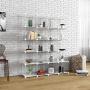 SONGMICS Wire Cube Storage, 20-Cube Modular Rack, Storage Shelves, PP Plastic Shelf Liners Included, 48.4'' L x 12.2'' W x 60.2'' H White ULPI45W