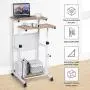 Tangkula Mobile Standing Desk, Height Adjustable Stand Up Desk Computer Workstation, Movable Computer Cart with 4 Rolling Wheels & Footrest, Suitable for Sitting or Standing (Oak) Tangkula Mobile Standing Desk, Height Adjustable Stand Up Desk Computer Workstation, Movable Computer Cart with 4 Rolling Wheels & Footrest, Suitable for Sitting or Standing (Oak)