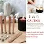 YoungRich 100 PCS Wood Candle Wicks with Iron Stand Candle Cores Natural Environmental-Friendly Wick for Candle Making and Candle DIY Craft 13x1.3cm / 5.1x0.5inch