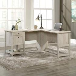 Sauder Edge Water L-Shaped Desk, L: 59.06'' x W: 58.74'' x H: 29.57'', Chalked Chestnut