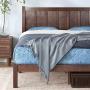 Zinus Adrian Wood Rustic Style Platform Bed with Headboard / No Box Spring Needed / Wood Slat Support, King