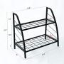 C-Hopetree Metal Plant Stand - Indoor Outdoor Pot Rack-2 Shelf