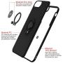 DESOF iPhone 8 Plus Case, iPhone 7 Plus Case with Ring Holder Kickstand, 360°Adjustable Ring Grip Stand Work with Magnetic Car Mount Anti-Fingerprint Slim Cover for Apple iPhone 8P 5.5 inch - Black