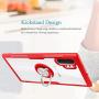 Galaxy Note 10+ Plus/Pro/5G Case,WATACHE Crystal Clear Carbon Fiber Design Armor Protective Case with 360 Degree Rotation Finger Ring Grip Holder Kickstand for Galaxy Note 10+/Plus,Red