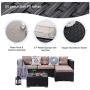 PHI VILLA Outdoor Sectional Rattan Sofa - Wicker Patio Furniture Set (Beige)