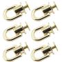 Youliang 6pcs 360 Degree Rotatable Ball Post Head Buttons with D Ring Metal Ring for Backpack Hardware Accessories Pale Gold