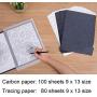 Offeara Carbon Paper, Large Size Graphite Paper, Tracing Paper for Drawing, Black Transfer Paper and Trace Paper, 180 Sheets (9 x 13 Inches) with 5pcs Embossing Styluses Stylus