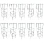 MTB Green Square Folding Tomato Cage Plant Support Stake Tower 12 inch by 46 inch, Pack of 10 Sets(Also Sold as Pack of 2 & 5,Galvanized is Available)