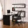 Furmax Office Mid Back Swivel Lumbar Support Desk, Computer Ergonomic Mesh Chair with Armrest (Black)