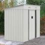SUNCROWN Outdoor Garden Storage Shed 4X6 FT Yard Storage Tool with Sliding Door for Backyard (White)