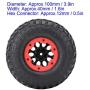 Drfeify Inflatable RC Tire, 4PCS Plastic / Metal 1.9inch 100mm Tire Upgrade Spare Parts Accessory Fit for SCX10 TRX4 D90 90046 Four-Wheel-Drive 1/10 RC Car