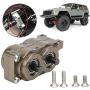 Vbest life RC Car Transfer Case Replacement Part, CNC Metal Forward and Reverse Gearbox Transfer Case for SCX10 1/10 RC Crawler