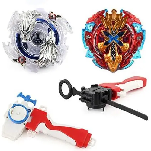 Elfnico Bey Battle Burst 2 in 1 Metal Fusion Battling Tops with 4D Launcher Grip Battle Set Packed in Storage Case Elfnico Bey Battle Burst 2 in 1 Metal Fusion Battling Tops with 4D Launcher Grip Battle Set Packed in Storage Case