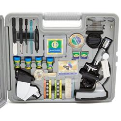 EB Trading LLC Microscope Kit with Metal Arm and Base, 6 Magnifications from 50x to 1200x, Includes 86-Piece Accessory Set and Case (5 Bonus Animal/Plant Sides) (86 - Piece Accessory Set)