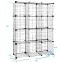VINGLI Wire Cube Storage, 12-Cube Metal Grids Bookshelf, Modular Shelving Units, Stackable Storage Bins Ideal for Living Room Bedroom, Home, Office (12-Cube)