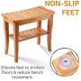Premium Bamboo Shower Bench with Shelf - Wooden 2-Tier Bathroom and Shoe Organizer with Storage Shelf