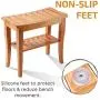 Premium Bamboo Shower Bench with Shelf - Wooden 2-Tier Bathroom and Shoe Organizer with Storage Shelf Premium Bamboo Shower Bench with Shelf - Wooden 2-Tier Bathroom and Shoe Organizer with Storage Shelf