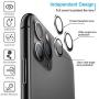 [3 Pack] Eelliss Camera Lens Protector for iPhone 11 Pro(5.8'')/iPhone 11 Pro Max(6.5''), Premium Tempered Glass Clear Lens Screen Protector Film Cover with Metal Ring - Anti Scratch/Dust/Fog